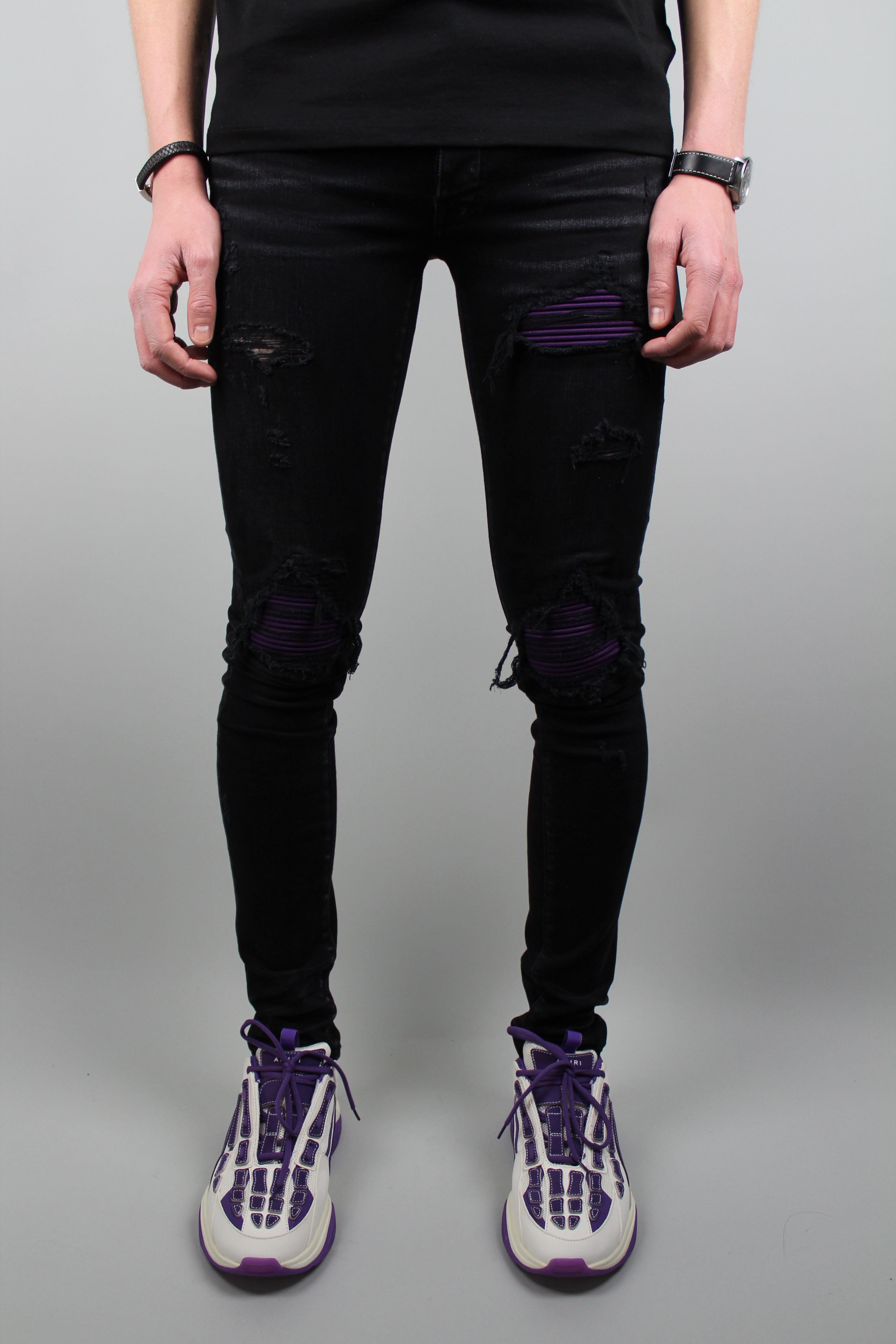 Amiri MX1 Ultra Suede (Black/Purple) – The Attic